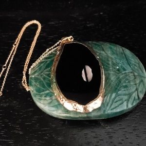 Black geode necklace